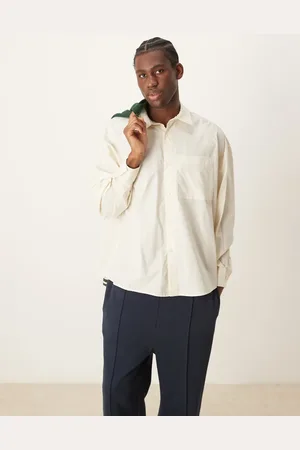 ASOS Poplin oversized volume sleeve shirt in beige