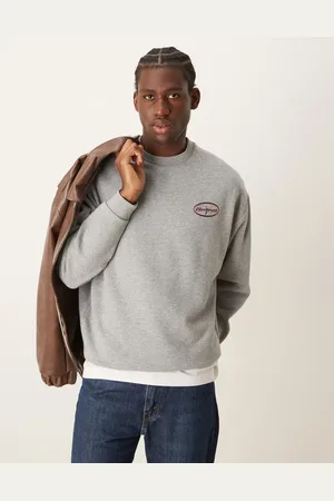 ASOS Oversized sweatshirt with red print in marl