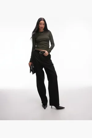 & OTHER STORIES Ribbed long sleeve top in dark