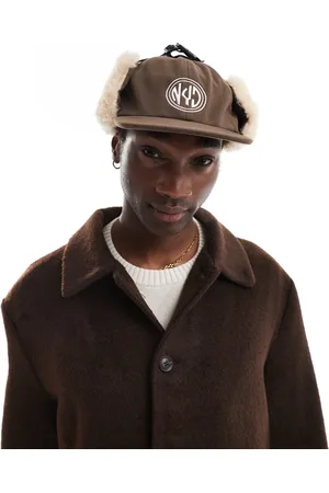 ASOS Trapper cap with embroidery detail in and ecru