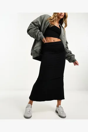 Miss Selfridge Seamless low rise midaxi skirt in