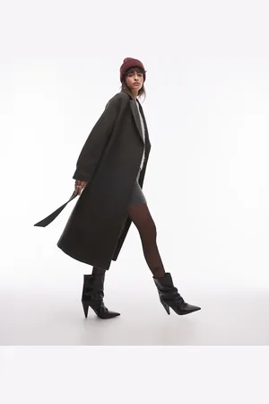 & OTHER STORIES Belted wool coat in dark khaki