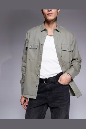 ASOS Cotton overshirt in khaki