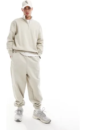 ASOS Premium heavyweight oversized joggers 400gsm in beige