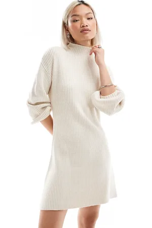 French Connection Super soft knitted jumper dress in classic cream