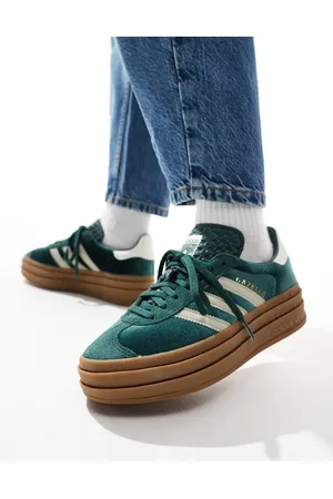 adidas Gazelle Bold trainers in dark and putty velvet