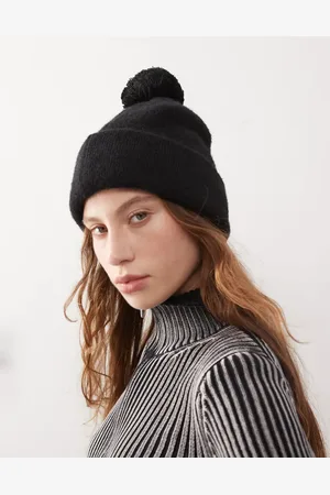 Monki Pom pom knitted beanie in