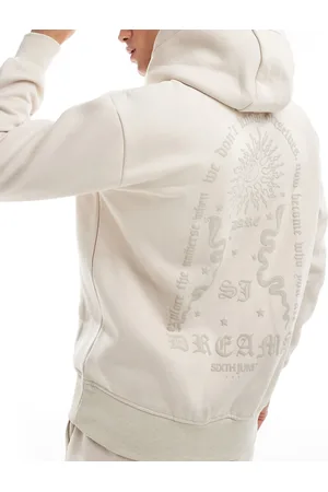 Sixth June Back printed dream hoodie in beige