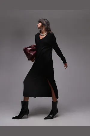 ARKET Oversized knitted midaxi dress with side splits in