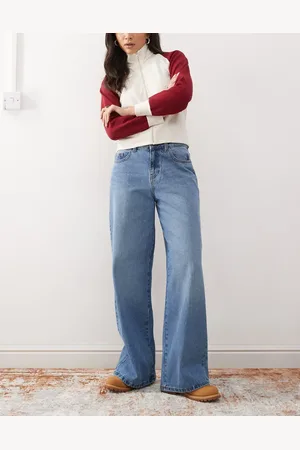Noisy May Brandy mid rise loose fit jeans in mid wash