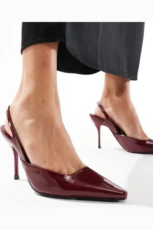 Simmi London Simmi London Darcia pointed slingback heeled shoes in burgundy