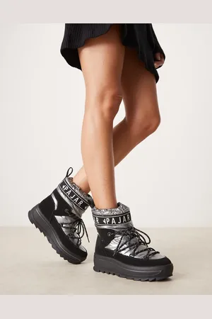 Pajar Galaxy moon boots in graphite liquid metal