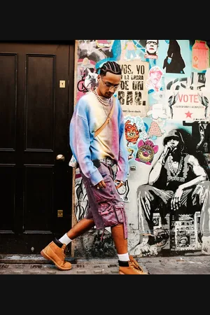 Labelrail X OliBrom tie dye baggy fit sweatshirt in stripe