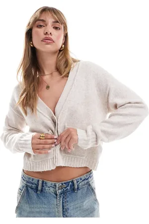 Miss Selfridge Seam detail boxy cardigan in oatmeal