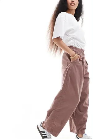 ASOS ASOS DESIGN Petite cord balloon trousers in mink