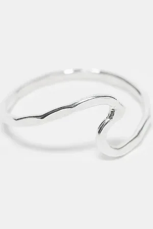 Kingsley Ryan Hammered wave band ring in sterling