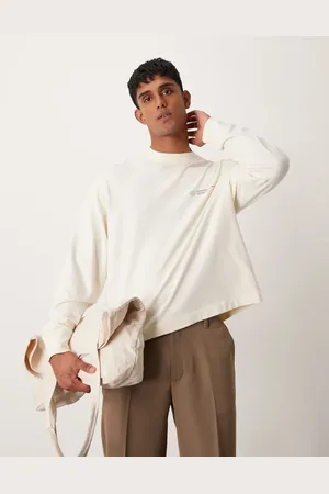 Abercrombie & Fitch Timeless logo vintage oversized long sleeve t-shirt in cream