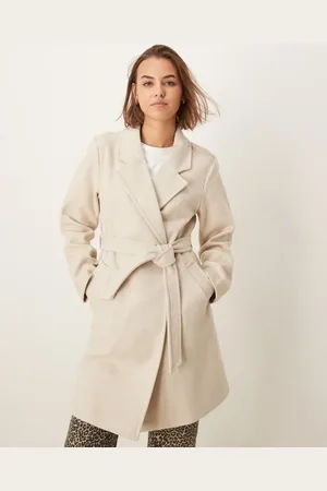 Pimkie Longline formal belted coat in beige