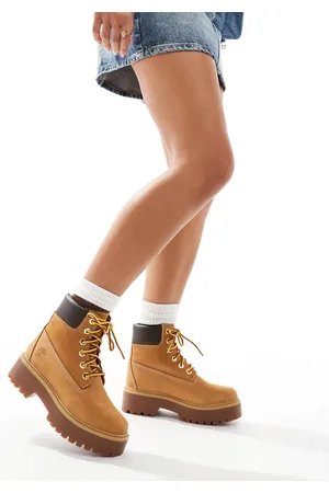 Timberland Stone Street 6 inch elevated boots in wheat nubuck