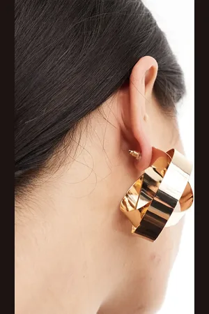 ASOS Oversized stud earrings with circle knot detail in tone