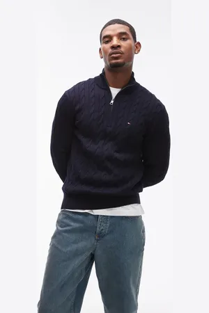 Tommy Hilfiger Cable knit 1/4 zip jumper in