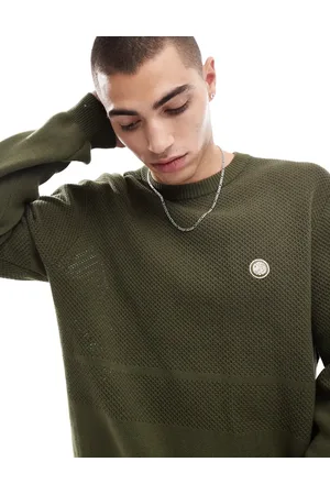 Pretty Green Crew neck knit jumper in khaki
