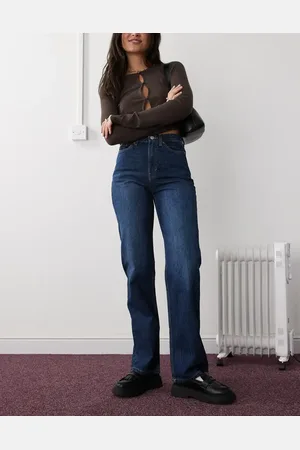 Weekday Rowe extra high waist regular fit straight leg jeans in compact