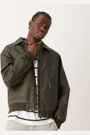 New Look Faux leather jacket in washed