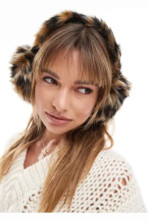 ASOS Ear muffs in leopard faux fur