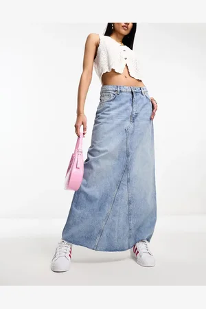 Monki Denim maxi skirt in