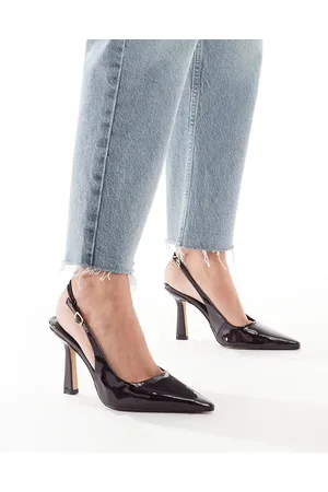 Schuh Shona slingback heeled shoes in burgundy patent