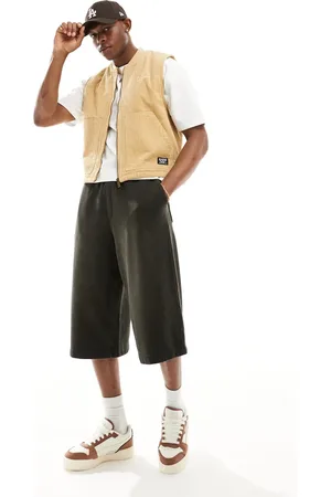 Karl Kani Signature corduroy zip through vest in beige
