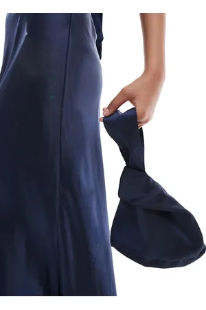 Six Stories Bridesmaid satin co-ord pouch bag in