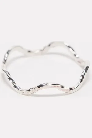 Kingsley Ryan Twisted wave band ring in sterling