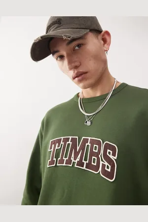 Timberland Boucle chest script logo sweatshirt in dark