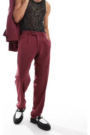 Viggo Oversized suit trousers in burgundy co-ord
