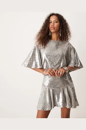 Free People Sequin floaty mini dress in