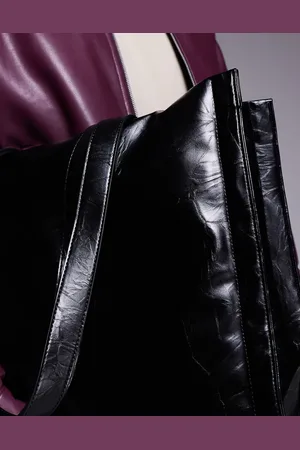 ASOS Crinkled faux leather structured tote bag in