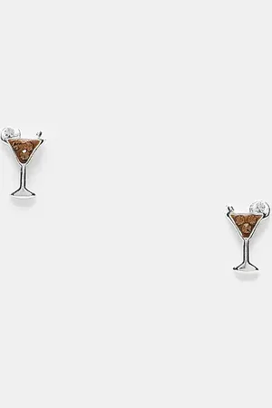 Kingsley Ryan Espresso martini stud earrings in sterling