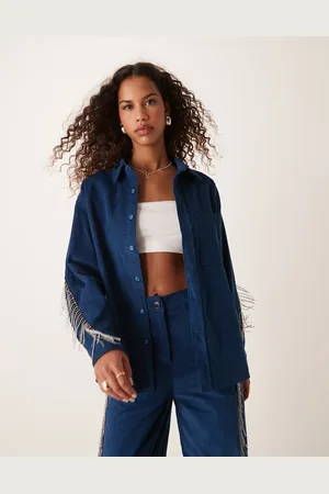 Ghospell Embellished cord shirt co-ord in