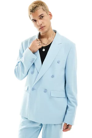 Viggo Zidan printed double breasted oversized suit jacket in baby
