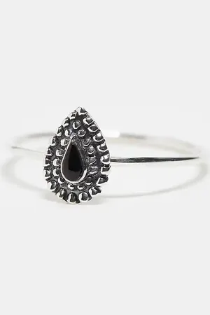Kingsley Ryan Teardrop ring with black onyx in sterling