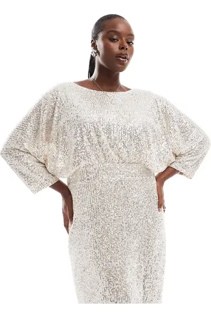 TFNC Sequin kimono top mini dress in
