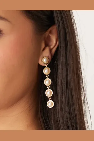 DesignB London Statement pearl drop earrings