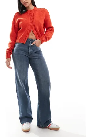 ONLY Juicy high waist wide leg jeans in blue