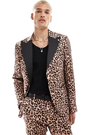 Twisted Tailor Slim suit jacket in leopard print co-ord