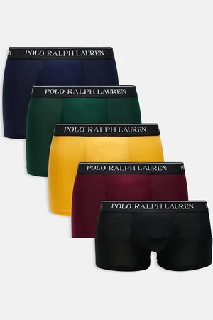 Ralph Lauren 5 pack trunks with logo waistband in red blue yellow green
