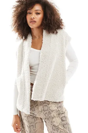 ONLY Faux wool vest in cream
