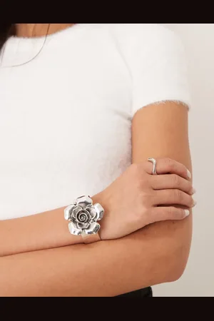 DesignB London Flower bangle cuff bracelet in