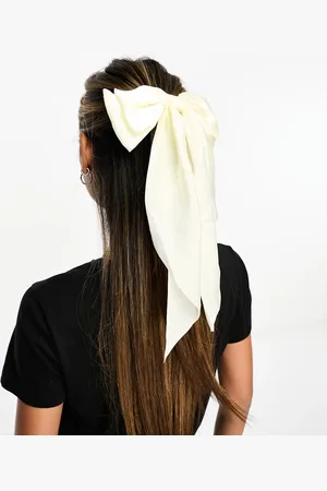 Easilocks ASOS Exclusive Oversized Satin Hair Bow - Cream